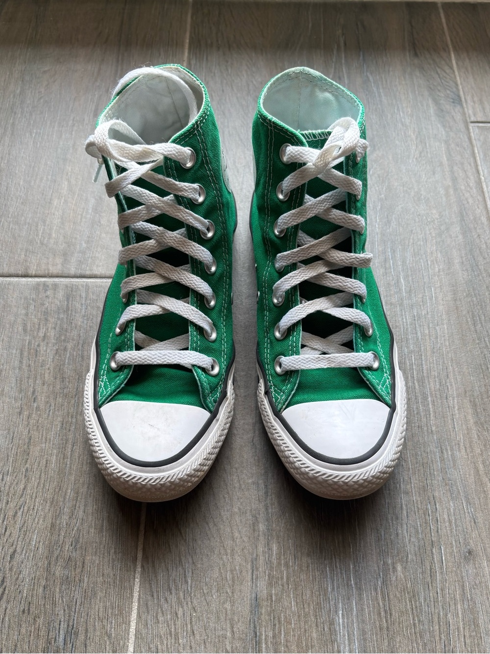 Green High-Top Canvas Sneakers - Women's Lace-Up